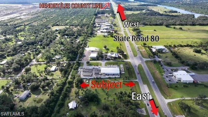 Located in THE PATH OF PROGRESS, this 1.87+/- acres with 200+/- feet of frontage on SR 80 is the investment property you have been searching for. This property is adjacent to commercial and in an area of three motor coach resorts, golf cart & ATV dealers. Only a short distance to Walmart & the Helms Rd interchange and LaBelle's new upcoming High School.  This is a great investment in the future of the LaBelle Hwy 80 corridor.