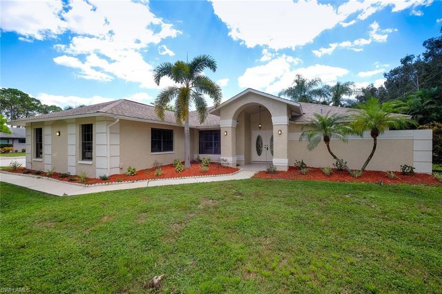 UNIQUE 3 BED 2 BATH 2 CAR GARAGE CORNER LOT POOL HOME. PAVED AND SCREENED POOL AREA WITH A SEPARATE INGROUND SPA. FRESHLY PAINED IN AND OUT, GRANITE COUNTER TOPS, NEW FLOORS THRU OUT. THE NEW ROOF 2016. BRAND NEW AC 2016.