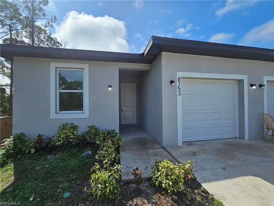 Brand new 3-bedroom, 2-bathroom duplex offering modern comfort and convenience. This home features impact-resistant windows for added safety and energy efficiency. The updated kitchen is equipped with modern appliances and a spacious kitchen island, perfect for cooking and entertaining. Enjoy outdoor living on the open patio, ideal for relaxing or hosting guests. Conveniently located just 4 minutes from SR 80, providing easy access to shopping, dining, and major roadways.