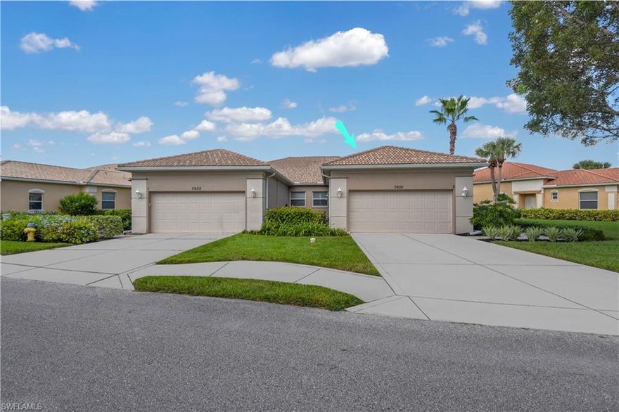 Gorgeous lake view & low maintenance living! You will love this cozy attached villa that not only has a wonderful lakefront setting, but also enjoys an ideal Naples location. In less than half-an-hour you could be dining at the world famous 5th Ave of Naples, shopping at MERCATO, or having a relaxing day on the beach. This home is perfect for both seasonal or annual living and features new light fixtures, plantation shutters, high-end fans, tile flooring throughout, a great room & split bedroom design, spacious kitchen w/ breakfast bar & breakfast nook, formal dining area, volume & tray ceilings, screened rear lanai, and a 2-car garage. Sanctuary at Blue Heron is a gated deeded community that has 238 homes built around preserve areas & lakes, plus it offers a lakefront community center w/ pool, exercise room, community room w/ kitchen, & tennis courts.