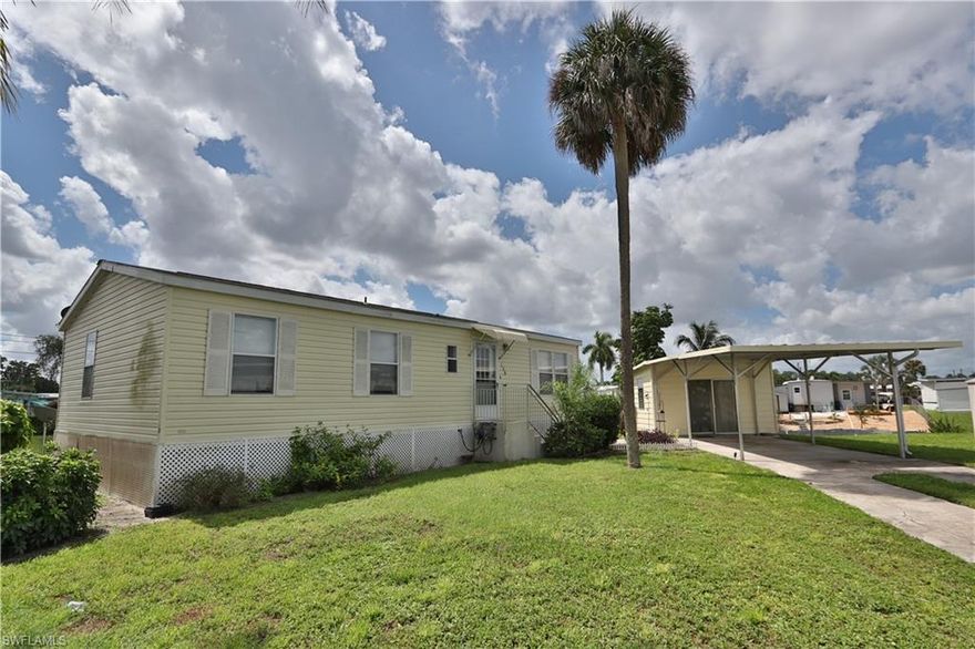 Nice and well kept manufactured home located on a waterfront cut-de-sac lot in Mobile Manor. You own your own lot! You'll enjoy your privacy as it is located on one of the largest lots in the neighborhood. A/C is approx 1 year old. Extra storage room outside is attached to the carport making it a great workshop. The community amenities include a BBQ area, shuffleboard, gaming tables, and a large kitchen. Mobile Manor is a voluntary HOA, so there isn't a requirement to pay HOA fees. 55+ community.