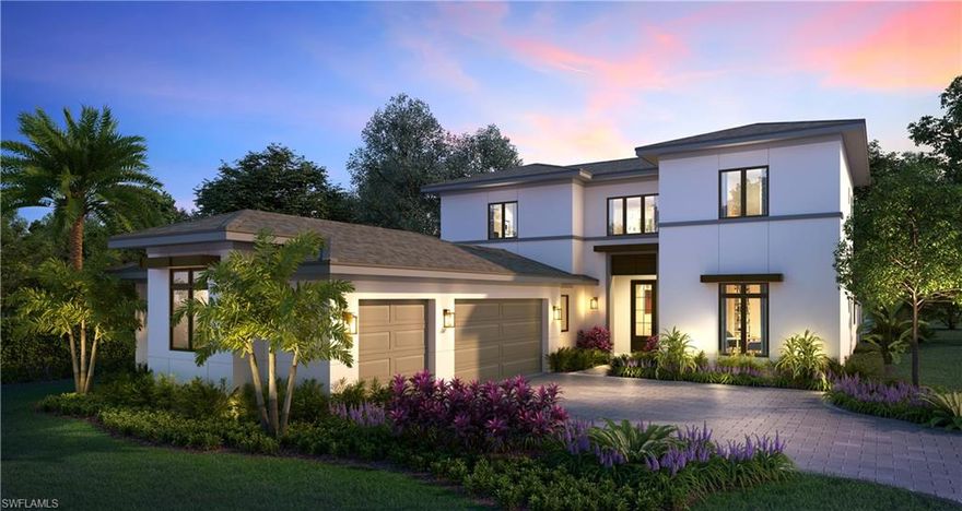 THIS HOME IS UNDER CONSTRUCTION AND WILL BE COMPLETED BY FALL 2024! PLEASE CALL THE LISTING AGENT TO SCHEDULE A TOUR OF THE NEW HAVEN MODEL IN CAMBRIDGE PARK. The New Haven model is a 5 BR/5.5BA home being built by London Bay Homes in the gated North Naples community of Cambridge Park at Orange Blossom. Within this private boutique neighborhood of 17 homes, the New Haven is situated on a beautiful private cul-de-sac homesite. This 4369 square foot home boasts a grand great room with fabulous gourmet-inspired kitchen featuring Sub Zero/Wolf appliances, and custom Soho wood cabinetry. The custom great room ceiling detail includes a custom shadow box ceiling design, 10' tall sliding glass doors that lead to a lanai equipped with an upscale outdoor kitchen and natural gas fire pit, overlooking the picturesque custom open air resort style pool/spa design. The well appointed pool bath is conveniently located The home's master suite features a luxurious bathroom with freestanding soaking tub, walk-in shower, dual vanities and two oversized walk-in closets. Your guests and family will enjoy the privacy of 2 spacious ensuite guestrooms upstairs enhanced by a loft area/flex space for entertaining. Including the three-car garage and outdoor living and dining areas, the New Haven offers a total of 5830 square feet. This home is being sold UNFURNISHED. Minutes to the Ritz Carlton resorts, gulf beaches, Mercato, and fantastic restaurants and shopping!