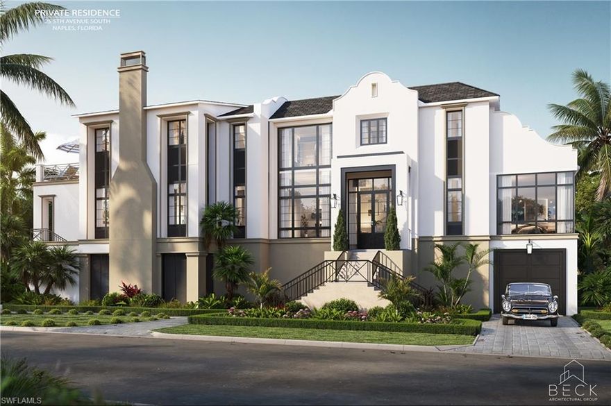 One of Naples most exciting and expansive beachfront properties is now available. A rare opportunity to own this direct beachfront lot on famous 5th Avenue South, one of the most desirable addresses in downtown Naples. Directly on the pristine, sugar-white sands of the Gulf of America, this prime property serves as an ideal foundation for a custom luxury estate. Cleared and ready to build, design and create your ultimate coastal retreat in this remarkable setting, where breathtaking gulf views and serene surroundings set the stage for an extraordinary residence. Boasting an impressive 130 feet of pristine beach frontage and spanning a half-acre of gulf-frontage, this exceptional setting offers a unique blend of exclusivity and convenience. If you're looking for a legacy project this is the location to build your dream estate home on the beach. Only a short distance from world-class dining, boutique shopping and cultural experiences of 5th Avenue South, this location presents an unparalleled lifestyle in the heart of Naples. Design plans for a 13,331-square-foot home penned by Beck Architecture are available on request.