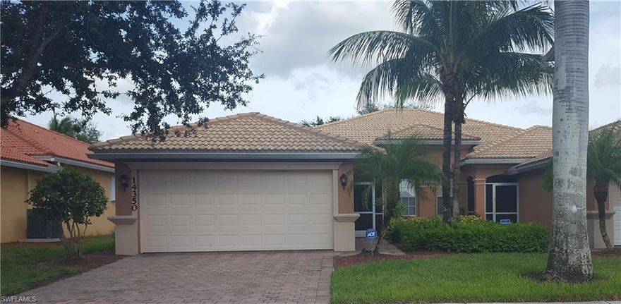 Charming 3 bedroom, 2 bath Villa with fabulous wide water views. You will enjoy this eastern exposure on the expanded screen lanai with tranquil surroundings. Enjoy morning sunrises and peaceful sounds of nature. This property is close to the clubhouse facilities. The Villa has paved driveway and walkway to the screened in front porch area, 2 car attached garage,  tile roof, and spacious floor plan, with large outdoor lanai living space.  The Gated Community of Reflection Lakes is in an ideal location and close to shopping, dining, and beaches. Must see this one!