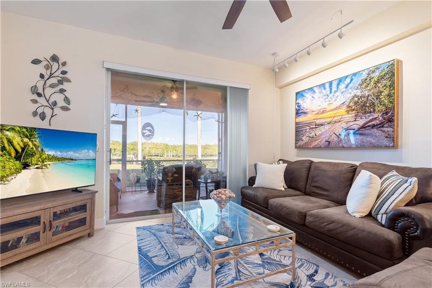 Welcome to this waterfront residence in the unique boating community of Port of the Islands, where Old Florida charm meets direct Gulf access living. This ground-floor unit offers the rare combination of no-bridge Gulf access, an assigned boat slip, and tranquil preserve views, creating a lifestyle that’s as peaceful as it is adventurous.
Inside, the home features a three-bedroom, two-bath split floor plan with an open living and dining layout designed for comfortable, everyday living. Large porcelain tile flooring extends throughout the living areas and screened lanai, creating a clean, cohesive look that’s easy to maintain. The kitchen is well-appointed with granite countertops and stainless steel appliances, offering a functional space for both daily use and casual entertaining.
Step out to the screened lanai and take in the canal and preserve views, where natural surroundings and passing wildlife create a true sense of retreat. The ground-floor location allows for convenient walk-out access to the waterfront and dock area, making it easy to enjoy time on the water. The unit includes an assigned private boat slip accommodating vessels up to 24 feet, with water and electric available - ideal for boating, fishing, and exploring the Ten Thousand Islands.
For added peace of mind, the residence is prepped for storm season with manual hurricane shutter mounting brackets installed at all exterior openings, allowing for easy installation when needed. A detached single-car garage provides covered parking and additional storage.
Life at Port of the Islands is centered around nature, water access, and a relaxed pace, all while remaining conveniently located approximately 20 minutes from Marco Island and 30 minutes from downtown Naples. Whether you’re seeking a full-time residence, seasonal getaway, or boating-focused retreat, this property offers a rare opportunity to enjoy Southwest Florida living surrounded by protected preserves, scenic waterways, and unmatched access to the Gulf.
Schedule your private showing and experience why Port of the Islands continues to be one of Naples most distinctive waterfront communities.