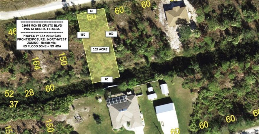 Highly desired vacant lot in the very fast growing city of Punta Gorda, zoned Residential, conveniently located close by shopping, dinning and schools. Electricity available, NOT in flood zone, and no HOA, unlimited building potential. Purchase now while price is low, then build your dream house later.