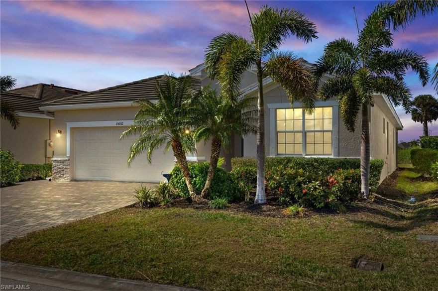 Your Dream Home Awaits - complete with Western Exposure for enjoying the amazing SWFL Sunsets and a functional, open floor plan perfect for entertaining!  Step into the lifestyle you’ve always wanted with this immaculate and well-maintained 3-bedroom plus a den, 3-bathroom home in the highly desirable and centrally located, energy efficient community of Mirada.  

The chef-inspired kitchen includes sleek stainless-steel appliances, beautiful granite countertops, and ample cabinetry, making it an ideal space to create memorable meals with loved ones.  Retreat to the private primary suite, complete with generous his & her walk-in closets and a spa-like en-suite bath designed for ultimate relaxation. The tranquil backyard, boasting serene views of the lake & preserve, offers the perfect setting for outdoor gatherings, barbecues, or quiet moments enjoying Florida’s stunning weather and beautiful sunsets.  There is plenty of room to add a pool and create the ultimate backyard oasis.  This house sits 8 feet above sea level and has remained high and dry through all of Florida's seasons.  

Located just minutes from pristine, white sand beaches, dining, shopping, schools and Health Park & Golisano Children's Hospital, this home combines convenience with the Florida lifestyle you're dreaming of. Whether you’re looking for a family-friendly community or a place to call home in the winter months, this property is everything you’ve been searching for and more. Act fast—homes like this don’t last long!  Schedule your private showing today and make this dream home yours before it’s gone!
