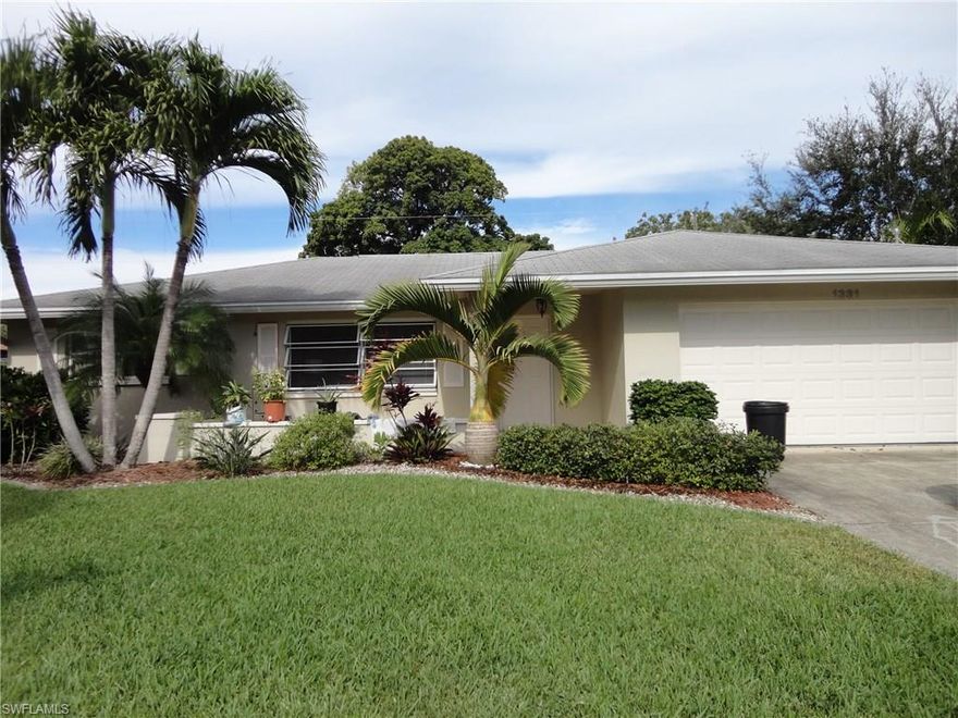 Perfect house for first time home buyer, 2nd home buyer, or investor for rental property.  Walk to downtown Cape Coral PKWY to take part in numerous city activities.  Beautiful landscaping!  Assessments paid, so no worries there!  New air conditioner in 2014, brand new hot water heater.  Granite counters in kitchen.  Awnings to cover windows and plywood for additional windows.