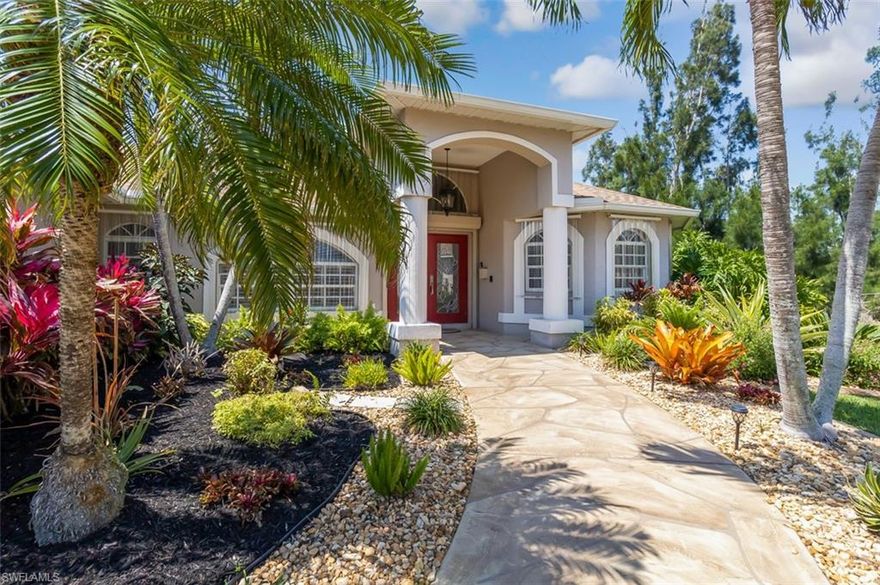 VERY PRIVATE..PERFECT 3/2 + Office, POOL home in THE BEST LOCATION IN WELLINGON LAKES!!..15-20 minutes to Fort Myers Beach & Sanibel Island, 25 Minutes to SWFL International Airport, minutes to restaurants and shopping & Lee Health Park....LOW LOW HOA fee ($110/Month) Wellington Lakes home sits on .46 acres with an AMAZING hard-to-find large driveway!! MANY UPGRADES...SEE LIST...Newer A/c, Newer Roof, Hurricane protection all around, Stone-Look walkway and Driveway, Newer Pool pump, Re-painted Lanai and Re-screening...the List goes on!! The pocket sliders and open floor plan make this a great home for entertaining inside and out.....You feel like your living outside!!..True Florida living!! The VERY PRIVATE Heated Pool area has ample room for all you family fun. Eat-in kitchen with a breakfast bar and plenty of room for a table. There is a generous family room off the kitchen and pool area. The EXTRA LARGE 3-car garage with a unique rear overhead door that leads to a generous, private backyard. The driveway is amazing!! This home is truly beautiful and uniquely situated.. (Watch attached tours and fall in love)