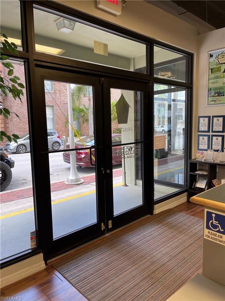 Discover all that the Historic Downtown River District has to offer with this rare first floor space! Parking is a must in Downtown Fort Myers, 5 offsite parking space are included with this property. This fanastic space has window frontage perfect for storefront advertising, a salon or spa, and more. If you have not experienced the historic district now is your chance. This modified gross lease has no additional charges outside of your standard business expenses. ( electric and water are included), CAM is included with the monthly rental rate.