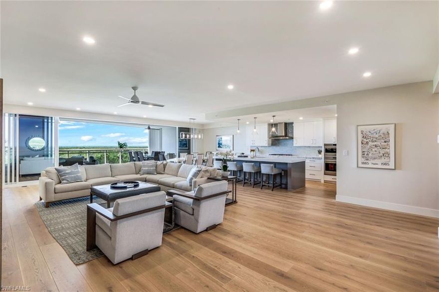 C10127 - Waterfront Luxury! Forever views of Gulf of Mexico await at Kalea Bay, the newest resort-style community in coastal Naples. Tower Two is positioned along the mangrove preserve of Turkey Bay for unobstructed SW water views & direct sunsets year-round. With 3,800 SF of light-filled luxury living, the seamless great room design features wall-to-wall sliding glass doors leading to an expansive lanai, perfect for al-fresco entertaining while indulging in the beautiful coastal scenery & iconic sunsets. The gourmet kitchen delights w/ Wolf & SubZero appliances, including gas cooktop & steam oven, quartz-topped island, and butler's pantry. 4 BRs with private baths highlight floor-to-ceiling windows, including owner’s suite - a tranquil waterfront retreat w/lavish spa bath & huge walk-in closet. Fine appointments include Legno Bastone® wood flooring, quartz counters, and custom millwork & window treatments. Tower residents enjoy a rooftop pool, sky lounge, BBQs & open-air fitness center, all with Gulf & bay panorama. Kalea Bay’s club amenities deliver a 5-star resort experience, with relaxed & elegant dining, 3 pools, tennis & pickleball, wellness center, guest cottages & dog park.