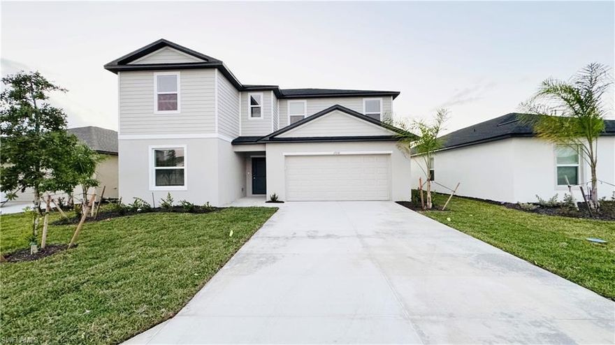 This new construction home features six bedrooms and three full bathrooms, offering 3,041 square feet of living space. Conveniently located near Interstate 75 and U.S. Route 41, it provides easy access to Fort Myers, Cape Coral, Bonita Springs, Estero, Naples, Lehigh Acres, and Punta Gorda.
North Fort Myers offers peaceful rural living and is just a short drive across the Caloosahatchee River to Downtown Fort Myers, where residents can enjoy excellent dining, shopping, arts, and historical landmarks in a tropical paradise setting. The area also offers endless water-based recreation and convenient access to Cape Coral and Fort Myers Beach.
Designed to enhance recreation-rich living and promote a healthy lifestyle, the community offers state-of-the-art amenities, including a dock with lake access, a playground, and multiple sports courts for basketball, soccer, pickleball, and tennis.