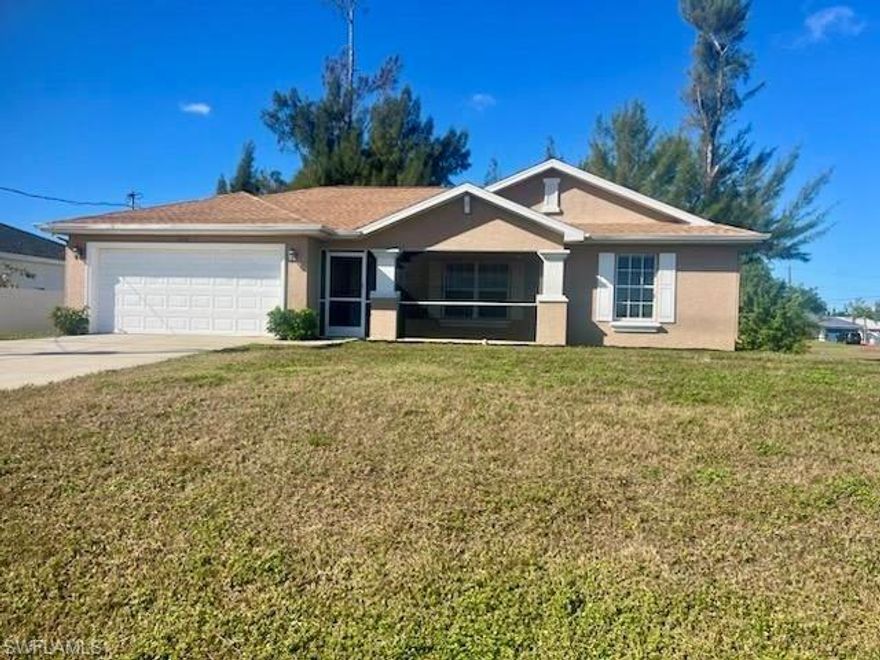 Now available, this well-maintained 3-bedroom, 2-bath home with a bonus office space offers over 1,500 sq. ft. of comfortable living on a desirable corner lot. Recently painted and upgraded with new gray vinyl flooring throughout, this home features a smart split-bedroom layout for added privacy, oversized windows for natural light, and a peaceful backyard surrounded by privacy trees—perfect for outdoor enjoyment. The kitchen shines with stainless steel appliances, including a French-door refrigerator and large sink, while additional highlights include city water with whole-house RO system, 2-car garage, screened front porch, ceiling fans, window blinds, and laundry hookups. Pet-friendly with a low monthly fee and deposit-free move-in options available for qualified applicants, this home is ideally located near schools, shopping, and local amenities. Exceptional value, schedule your showing today!