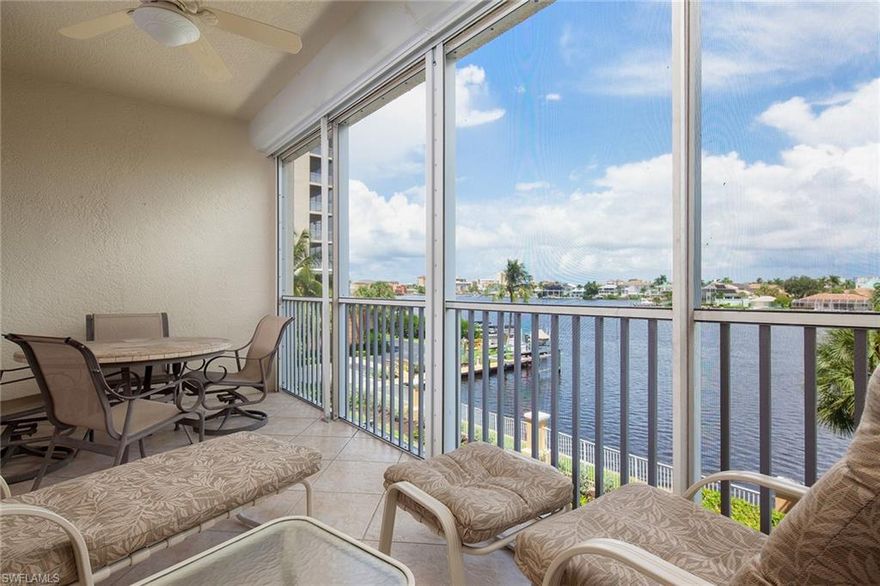 Located just steps away from one of Naples' finest beaches, this well-maintained condominium is offered for sale by the original owner. A light beige tile floor in the living areas and wood floors in the bedrooms are the perfect backdrop for any color palette. The open kitchen overlooks the living, dining and has a breakfast bar. A new stainless steel kitchen appliance package was installed July 2019 including a GE refrigerator/freezer, microwave, range and dishwasher. A Whirlpool washer/dryer set and laundry tub with storage complete the laundry. Enjoy waterside dining on the lanai with room for lounging. The master suite is waterfront and located away from the 2 guest bedrooms, one used as a study/bedroom combination with two twin pull down beds. Regatta is a gated community with secured building entries. The location is nicely situated by the beach, numerous restaurants, entertainment, nightlife and shopping. This building welcomes pets including large dogs.