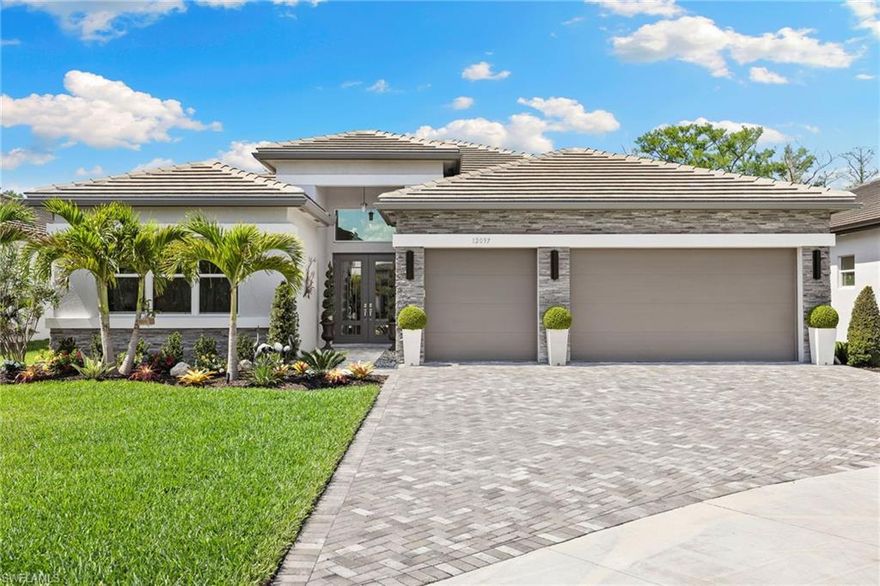 THIS IS IT! If you’ve been looking for your Florida lifelong friends to laugh, connect, and do life with—this is the neighborhood for you. This Move-In-Ready, rarely available Sunrise model is one of the largest homes available in Valencia Trails on one of the best lots. Known for its incredibly social, tight-knit atmosphere, this premier 55+ community offers a vibrant calendar filled with events, gatherings, and even a travel group that takes cruises together. From pickleball and tennis to a resort-style pool, on-site restaurant, cooking studio, and scenic walking trails, you’ll never run out of ways to stay active, engaged, and surrounded by amazing neighbors.

And within this sought-after community, 12097 Eucalyptus Way stands out as one of the best values available—perfectly situated on one of the most private lots in the neighborhood, offering a peaceful retreat while still being at the heart of it all.

This home also boasts one of the largest entertainment lanais in the community with coveted western exposure—perfect for taking in breathtaking sunset views each evening. Enjoy your own completely private oasis, tucked away with a preserve backdrop, on one of the few streets in Valencia Trails that is entirely backed by preserve for ultimate privacy and tranquility.

Step inside and you’ll immediately feel the difference. This home showcases stunning, designer-inspired finishes that are truly second to none. Featuring a gas cooktop, custom refrigerator, gorgeous quartz countertops, and high-end lighting rarely seen in these models, every detail has been thoughtfully elevated to create a space that feels both luxurious and welcoming.

This is more than just a home—it’s your invitation to an incredible lifestyle, amazing friendships, and everyday enjoyment in one of Naples’ most exciting communities. Incredible home, incredible neighbors, and unbeatable value—what more could you want?