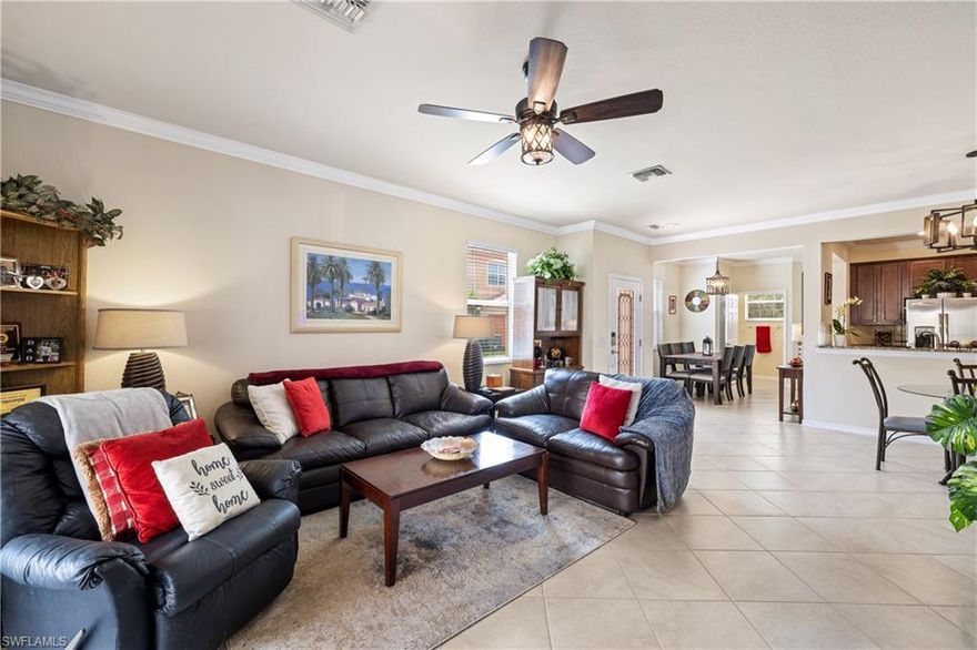 GREAT HOT PRICE! Mr. & Mrs. Clean live in this immaculate, private, END-UNIT 2 story townhome at Marbella off 6 Mile Cypress and Colonial Rd Area! Owner Pride Shows with beautifully upgraded kitchen backsplash, granite countertops, stainless appliances, crown molding, upgraded light/fan fixtures, and tile on the diagonal. The End Unit features EXTRA WINDOWS adding EXTRA LIGHT and sunny-bliss to the townhome. You will be amazed at the Marbella Amenities of Jacuzzi/Pool, Clubhouse, Fitness Center, Sauna, billiards, bocce court, and private Movie Theatre! 100's of Stores nearby along with Top Golf and many major Restaurants! Fast Access to all of Ft. Myers and close to I-75 make your commute a breeze! Pets are welcome (2 Dogs allowed no weight limit). Low Fees of $975 a quarter and No CDD Tax Fees make this community the easy choice for SW Florida Vacation home or Full time resident! Come fall in love with Marbella Today!