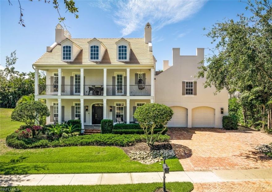 Enjoy the modern elegance of this custom two-story home in exclusive Hemingway place. The chef's kitchen features, an oversized island with bar seating, gas cooktop & oven, gorgeous counters, & built-in breakfast nook. Modern design & decor can be found throughout, including high ceilings, gorgeous wood flooring, and unique architectural accents. Master retreat, features, custom closets & spa like bathroom ideal for relaxation. The well laid out floor plan allows easy access from the interior living space to the private courtyard, pool & outdoor living area. Open balconies with a variety of seating showcase, the relaxing atmosphere of this unique property. A separate stairway leads to another bedroom/bath, which is perfect for guests. Major updates for this property include new HVAC units 2013 w/thermostats in 2022, bath remodel 2013, new appliances 2016, pool renovation 2019, hot water heaters 2013/2014, generator 2020, exterior painting 2021, & replacement of central vac, sealing garage floors & garage cabinetry 2022. Ideally located off of Goodlette Road just a short drive to downtown Naples fine dining, world-class, shopping, entertainment, and white sand beaches.