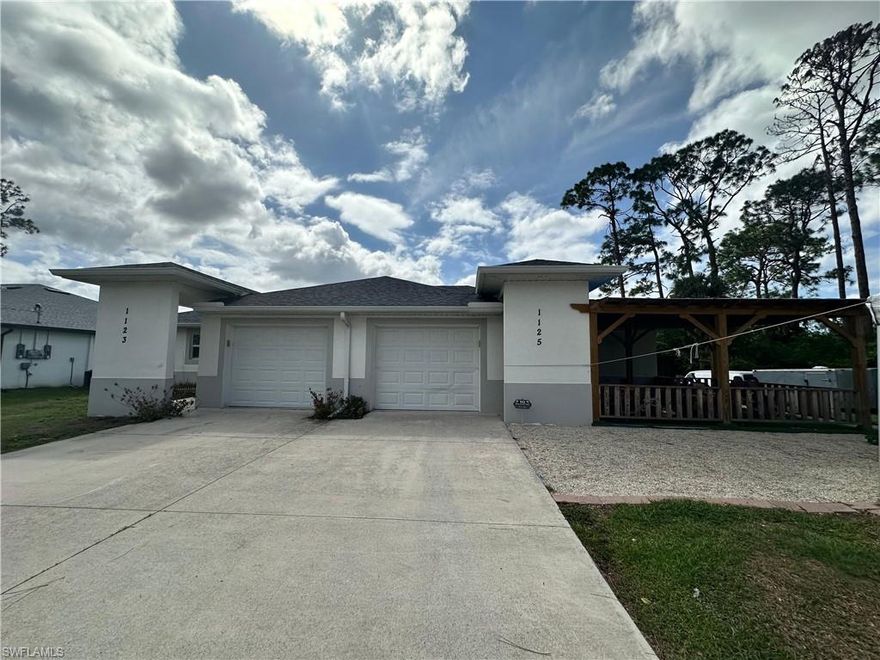 Excellent investment opportunity in the growing area of Lehigh Acres! This well-maintained duplex, built in 2020, features two spacious units, each offering 3 bedrooms and 2 bathrooms. Both sides boast modern layouts with open-concept living areas, ample natural light, and comfortable bedroom sizes. Ideal for investors looking to generate rental income or for owner-occupants who want to live in one unit and rent the other. Newer construction means lower maintenance and peace of mind. Conveniently located near schools, shopping, and major roadways. Don’t miss this opportunity! NEW PICTURES NEXT WEEK