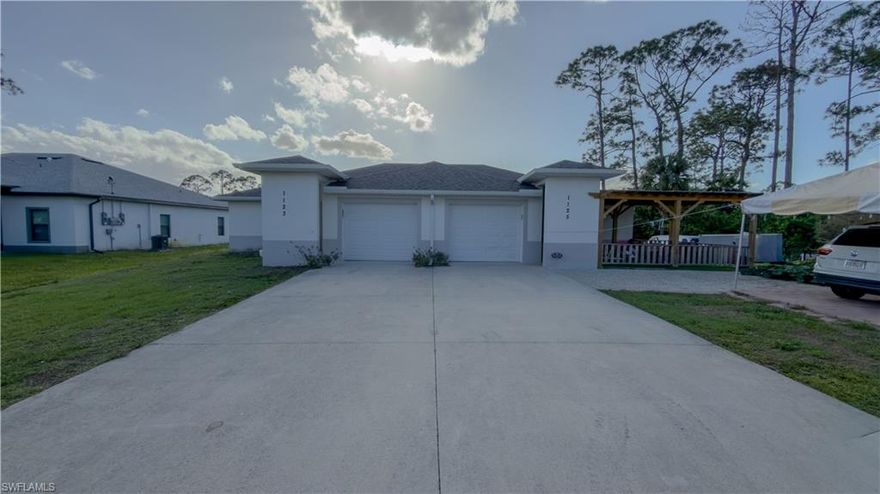 Excellent investment opportunity in the growing area of Lehigh Acres! This well-maintained duplex, built in 2020, features two spacious units, each offering 3 bedrooms and 2 bathrooms. Both sides boast modern layouts with open-concept living areas, ample natural light, and comfortable bedroom sizes. Ideal for investors looking to generate rental income or for owner-occupants who want to live in one unit and rent the other. Newer construction means lower maintenance and peace of mind. Conveniently located near schools, shopping, and major roadways. Don’t miss this opportunity! NEW PICTURES NEXT WEEK