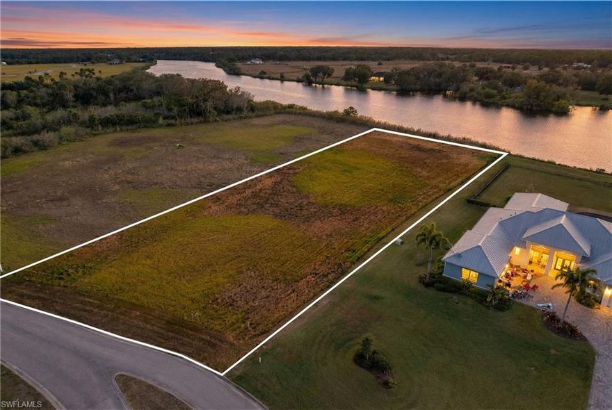 Your Dream home 2026 awaits you!!! If you want to build your dream home from the grounds up, but havent found the right location and lot yet then this property is your sign to take action. Priced to sell for such a prime lot in the Caloosa Preserve gated community on the Caloosahatchee River. This 1.63 acres is one of the largest river frontage with over 200'+ ft.with gorgeous river views (all rip-rap shore line) . The community lies along the Intracoastal Waterway located in Alva which is N.E Lee County. You can navigate to the Gulf or Atlantic. The community also offers a boat ramp and picnic area along the river! Schedule your showing and take a look for yourself.