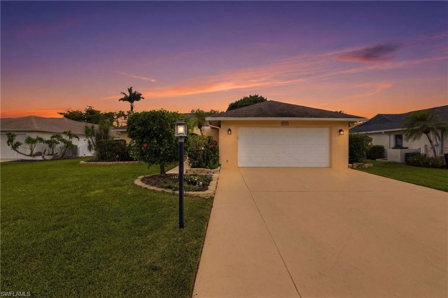 Your Florida Dream Home awaits! Ideally located just minutes from beaches, restaurants, shopping, entertainment, and healthcare, this beautifully maintained 3-BEDROOM, 2-BATH residence offers the perfect blend of comfort, style, and efficiency. Inside, a light, neutral color palette and elegant porcelain tile flooring create a warm, inviting atmosphere, while the thoughtfully designed SPLIT-FLOOR PLAN provides both privacy and functionality. The spacious living and dining areas flow seamlessly to both the FRONT AND BACK SCREENED ENCLOSED LANAIS.  Enjoy the back lanai, complete with a SPARKLING HEATED SALTWATER POOL plus a separate SPA, which creates a true indoor-outdoor lifestyle perfect for entertaining or relaxing in your own private retreat. The remarkable floor plan allows abundant NATURAL LIGHT throughout the main living areas. The expansive, FULLY FENCED BACKYARD offers plenty of room for pets and lively family activities, from games and sports to relaxing evenings around a fire pit or enjoying meals in a charming picnic area. A screened-in front lanai creates an inviting outdoor space for neighborhood guests & friends. The DESIGNER KITCHEN features granite countertops, stainless steel appliances, rich wood cabinetry, and a generous pantry. The PRIMARY SUITE offers a large bedroom, walk-in closet and access to the pool and back lanai. This home features an inviting FAMILY ROOM directly adjacent to the kitchen as well as easy access to the living/dining area.  TWO ADDITIONAL BEDROOMS have use of the second bath which has toilet/bidet, corian countertop, and storage. This home is LOADED WITH UPGRADES, including HURRICANE IMPACT WINDOWS AND DOORS(2020), paid-off solar panels with LOW ELECTRIC BILLS around $70/month, a BRAND-NEW EFFICIENCY RHEEM HVAC SYSTEM with UV SANITIZING LIGHT (installed 01/2026), FRESHLY CLEANED DUCTWORK, an ADT SECURITY SYSTEM, DESIGNER LIGHTING & FANS, UTILITY ROOM with WASHER/DRYER. The amazing features continue: a DESIRABLE SOUTHERN EXPOSURE, a WIDENED DRIVEWAY, and a LARGE TWO-CAR GARAGE with ELECTRIC VEHICLE CHARGING STATION, &  LOTS OF BUILT-IN SHELVING. Located in Flood Zone X with no history of flooding, plus an optional transferable flood insurance policy for $1,081 per year for added peace of mind. Best of all, there are NO CDD FEES, NO CITY TAXES, and NO SPECIAL ASSESSMENTS, a VOLUNTARY HOA, and a transferable HOME WARRANTY is paid through 2031. Offering privacy, comfort, and countless features for entertaining, relaxation, and enjoying the Florida lifestyle, this exceptional home is a must-see—schedule your showing today before it’s gone!