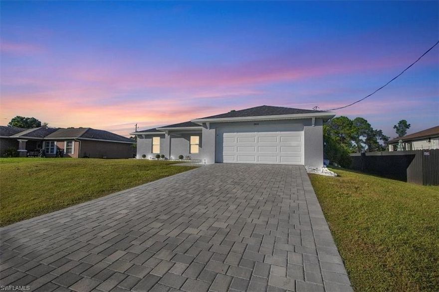 Don’t miss this chance to buy a home in Lehigh Acres Below Market Value! Great Investment Opportunity! Bright, open living areas fill this well-maintained 3-bedroom, 2-bath home with natural light. The modern kitchen offers granite countertops and stainless steel appliances—all appliances included.
Enjoy a spacious 2-car garage, paver driveway, and screened lanai patio, perfect for relaxing. Located close to grocery stores, and restaurants. Move-in ready and priced to sell quickly—don’t miss out this investment opportunity! This is a SHORT SALE Approved.