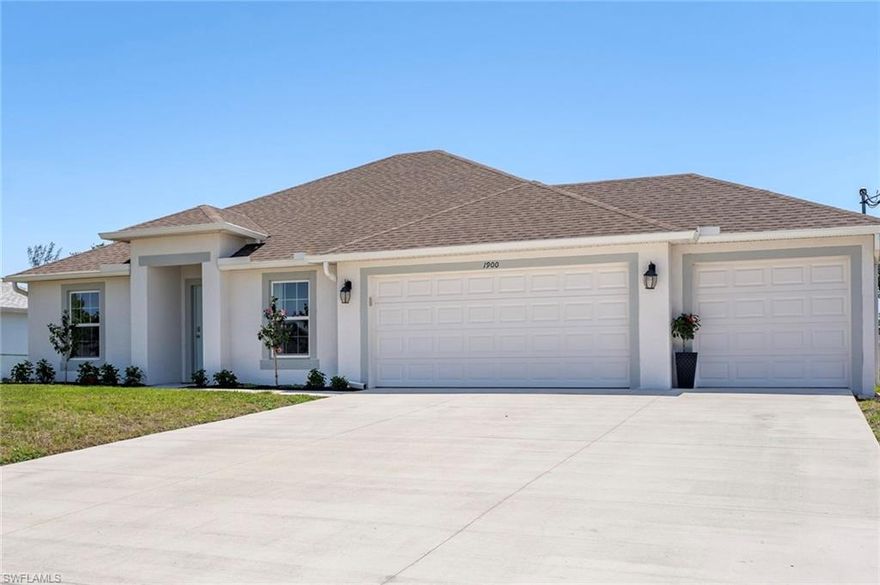 **A rare find for buyers seeking space, functionality, and a QUIET SETTING**—this well-maintained home features a desirable 3 CAR GARAGE, perfect for extra storage, a workshop, or additional vehicles. Clean, neat and priced right, this home is ready for it's new owner!  Inside, a split floor plan offers both privacy and flexibility, highlighted by a spacious living room with vaulted ceilings.  The kitchen features vaulted ceilings, upgraded 42" high cabinets, granite counters, upgraded refrigerator and a generous eat-in area, with easy flow into the main living space—ideal for everyday living and entertaining. An additional front room provides the perfect space for a home office, den, or playroom. The comfortable primary suite offers a walk-in closet and dual-sink bath. There are two additioal bedrooms with a full bath, plus a laundry right off the garage.  Step outside to the SCREENED LANAI and enjoy a peaceful, private backdrop created by a mature hedge line, along with a nicely sized yard offering room for entertaining, outdoor activities, or pets.  A home offering this combination of garage space, layout, condition and setting at this price won't last!  Don’t miss the opportunity to make this house your new home.