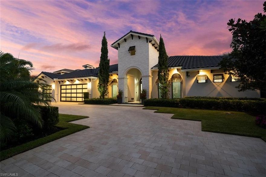 Located on an oversized southern lot in the Moorings, this coastal estate sits on .40 acres featuring 5,356 living space. Completely refreshed in 2020 the warm, yet chic modern style residence offers 5 bedrooms plus a den and 6 baths. The living room is designed for refined modern living with double sets of French doors, which bring in an abundant of light. Elegantly styled the kitchen includes top end Wolf & Sub Zero appliances, white quartzite countertops, a large island for casual dining and a butlers pantry. The first floor executive suite has his & her closets and baths with custom designed cabinets. Additionally downstairs you will find 2 guest suites and a media room/3rd bedroom with a wet bar and full bath. Upstairs is a second master suite with two separate sitting areas and bathroom. Other notables include an oversized 3 car garage with frosted glass doors, plantation shutters, remote blinds, wood and marble flooring, roll down screens, custom built-ins, wood beams and ceiling details, 3 AC units, 2 tankless water heaters, and more! The large lanai area offers an outdoor kitchen, a contemporary style pool with a sun shelf & a spill over spa, and lush tropical landscaping.