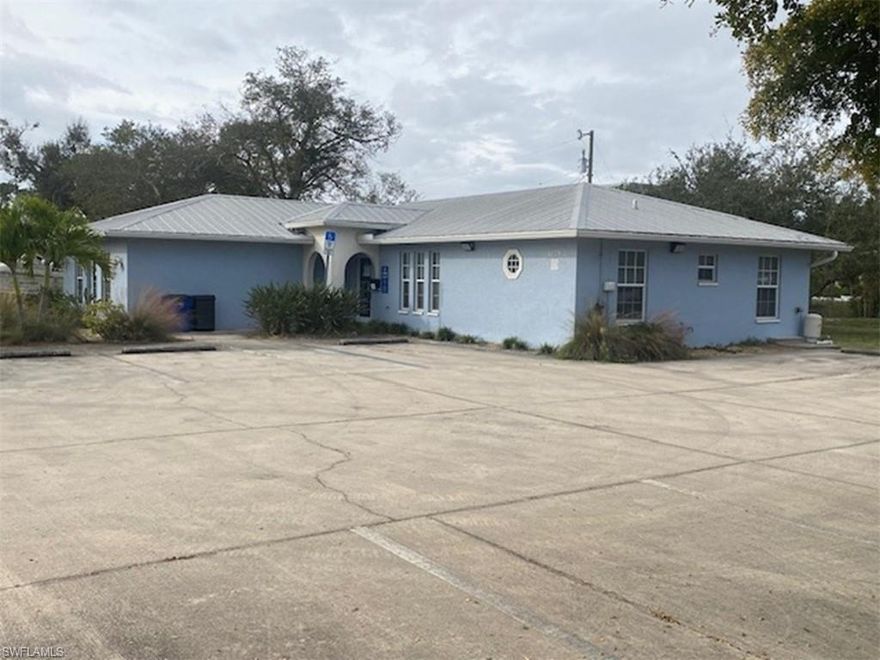 Freestanding building on a high visibility easy access Pine Island Road corner location with outstanding Pylon signage and median cut access.  1960 SF office/retail building zoned CC with many permitted uses located in a booming area of Cape Coral.  Building is vacant and in excellent condition and available for immediate occupancy. Current layout consists of 4 offices, 2 open workstations, 2 restrooms, kitchen, reception area, data room, storage closet, and a screened in porch.  Owner is looking for a 3 to 5 year term NNN lease with the estimated NNN charges being approximately $6.78 PSF.  The owner's only tenant exclusion is NO INSURANCE AGENCIES.  The property parking consists of 8 regular spaces and one handicapped space.