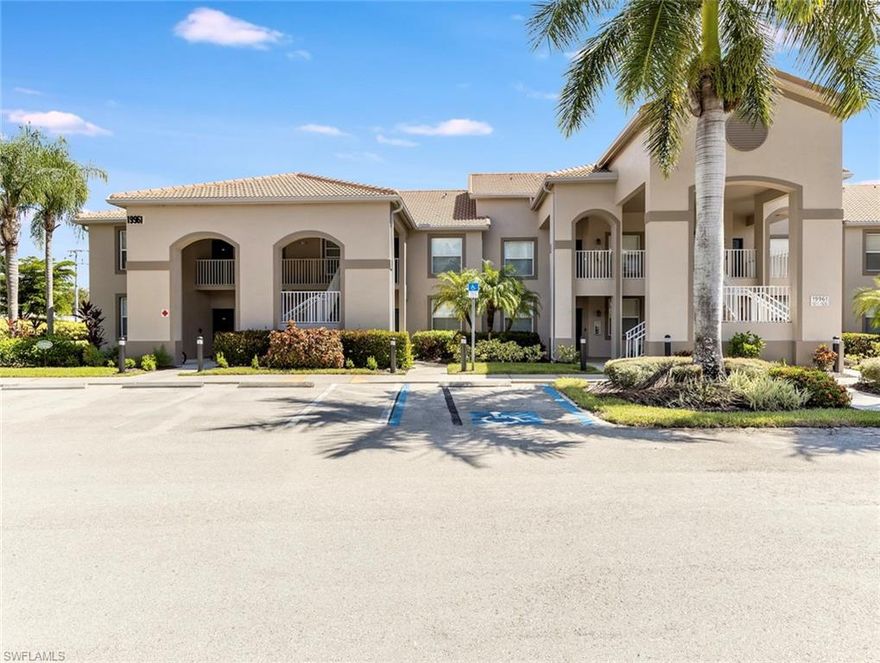 Rare to find! 1st floor ~ End unit, 2 Bed plus Den with private views. Spacious condo with over 1300 sq.ft. of living area located close to the clubhouse, separate condo pool as well as easy access to Corkscrew Road. Pristine, move-in ready condition! (Some of the furniture is negotiable.) You can't beat this type of value in this price range. Resort-style amenities is an understatement, Bella Terra has something special for everyone and makes for a great place to enjoy upscale living. Amenities include a Resort-style Clubhouse, a pool deck that'll make you feel like you're at a theme park resort, 24 hour fitness center, activities galore for all ages, secured children's play area, sand volleyball courts, tennis courts, pickle ball, bocce ball, basketball, in-line skate rink and a Butterfly garden. Located in central Estero near I-75, RSW International Airport, Florida Gulf Coast University, Miromar Outlets, Coconut Point Mall, unlimited shopping. dining and much more!
