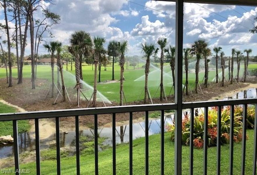 Wonderful area in the heart of Naples, nice quiet neighborhood.  This lovely condo has sliding glass doors leading to private lanai.  Peaceful views of golf course, professionally landscaped with Tall Palms and lots of shade.  Nice spacious den, large closets and 2 full baths. Laundry conveniently inside unit.  Close to 5th Avenue shops, dining & Naples famous beaches.  Covered parking space, with storage unit.  Great community at a great price!  Make this your own piece of paradise and make an offer.