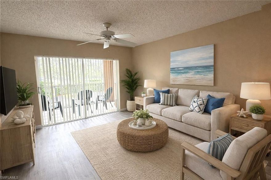 Welcome to Napoli Luxury Condominiums - your beautiful ANNUAL UNFURNISHED second-floor condo is ready for effortless everyday living. This spacious two-bedroom, one-bath residence features volume ceilings and tile and vinyl flooring throughout. Napoli offers an incredible array of amenities, including a clubhouse, resort-style pool, fitness center, billiards room, sand volleyball, lighted tennis courts, pickleball, racquetball, barbecue areas, and scenic walking paths perfect for biking and jogging through lush tropical landscaping. A full-time, on-site property manager is available to assist with any questions and ensure a seamless rental experience. All of this is set within a gated community, ideally located just minutes from shopping, dining, entertainment, and only 4 miles from downtown Naples!