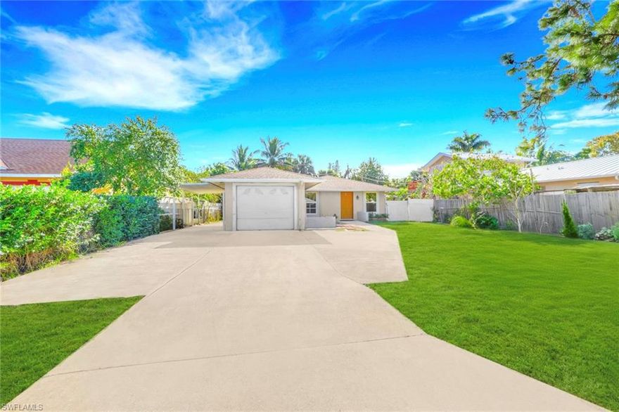 Seize a fantastic opportunity to own a single-family home in the desirable, non-gated community of Naples Manor, free from HOA restrictions. This solid concrete block residence features 3 bedrooms plus a flexible den/room and 2 bathrooms across 1,214 square feet of living space. Perfect for investors or owner-occupants, the property offers a proven rental income of approximately $19,200 per year, making it an excellent income-producing asset. Additional features include a freshly painted interior, a Great Room floor plan, an attached 1-car garage plus carport, and a large fenced yard with desirable southeast rear exposure. Enjoy the quintessential Naples lifestyle just minutes away from premier dining and luxury shopping on Fifth Avenue South and Third Street South, with the iconic Naples Pier & Beach only a short drive away. Outdoor enthusiasts will appreciate proximity to the Naples Botanical Garden and Sugden Regional Park. The home is zoned for highly regarded Collier County Schools, including Parkside Elementary, Manatee Middle, and Lely High School—making this a compelling opportunity to secure both lifestyle and income in one of Southwest Florida’s most sought-after markets.