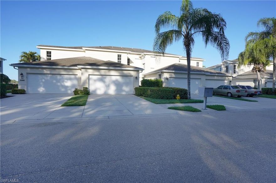 This Unfurnished end-unit, great room, second-floor, three-bedroom, two-bath condominium with amazing, panoramic long-water views is exactly what you've been waiting for. This Crowne Pointe condominium features an open concept with high ceilings, a two-car garage, Updated bathroom vanities, updated quartz countertops in the kitchen, a 2014 4-ton HVAC system and much more. The expansive, outdoor, covered screened-in lanai (26x10) offers beautiful sunset and peaceful lake views with ample space for entertaining. Crowne Pointe offers many amenities, such as a pool, tennis courts, Pickell ball, fitness center and more. Centrally located and close to all Old Naples has to offer, including world-renowned beaches, shopping, dining and entertainment.