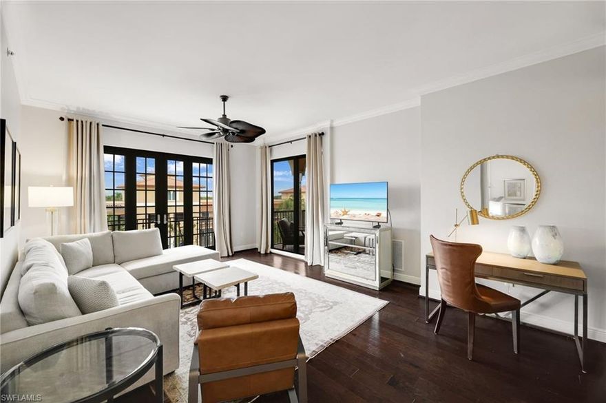 Situated directly on the main street of Coconut Point Mall, this long term rental offers unmatched convenience with shopping, dining, and entertainment just steps from your door. The condo is turnkey furnished and features a fully stocked kitchen with all appliances and utensils, in-unit laundry, walk-in closets, and two private balconies that overlook the vibrant main street below. The building includes elevator access and offers resort-style amenities such as a community pool and spa. Enjoy the convenience of having major retailers like Target, Dillard's, and Barnes & Noble within walking distance, along with popular restaurants and cafes including Tommy Bahama, Divieto Ristorante, and Starbucks. You're also just minutes away from Miromar Outlets, Hertz Arena for concerts and events, and a short drive to the beautiful Gulf beaches. It's an ideal choice for anyone looking to enjoy the Southwest Florida lifestyle while having immediate access to premier shopping, dining, and entertainment.