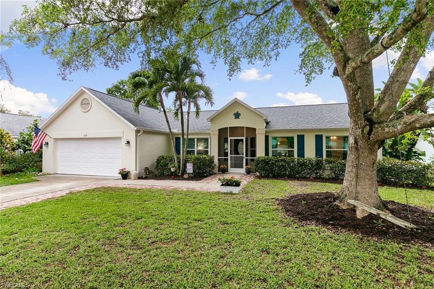 Welcome to a community designed for an active outdoor lifestyle, featuring sidewalks for walking and biking with convenient access to nearby beach activities. Ideally located in a prime Naples area, the neighborhood offers low HOA fees and amenities including a clubhouse, tennis and pickleball courts, and a community pool. This thoughtfully updated home features three bedrooms plus a den, enclosed from the original dining area to provide flexible living space. The open concept layout flows into a modern kitchen with custom cabinetry, granite countertops, a breakfast bar, and pantry, well suited for everyday living and casual entertaining. An oversized lanai with pocket sliding glass doors creates a seamless indoor-outdoor connection and offers peaceful lake views. The lake supports catch-and-release fishing and is home to turtles and local wildlife. The expansive, irrigated yard provides ample space for a future pool, enhancing outdoor living options. Recent improvements include a brand-new roof with a 10-year, one-time transferable warranty, luxury vinyl flooring throughout, updated indoor polyethylene plumbing (approx. 4 years), hurricane resistant windows in the front and all bedrooms, fresh interior paint in most rooms, refinished cabinets, and a freshly painted exterior with decorative shutters. Outdoor features include a spacious exterior refreshing cold water shower, ideal after beach or boat days and convenient for rinsing off pets. The home offers a balanced combination of functionality, durability, and lifestyle appeal within a community that welcomes children, pets, and active living. The property is seven miles from downtown Naples’ 5th Avenue and 3rd Street, offering shopping and dining, with grocery stores, healthcare, and fitness facilities nearby.
