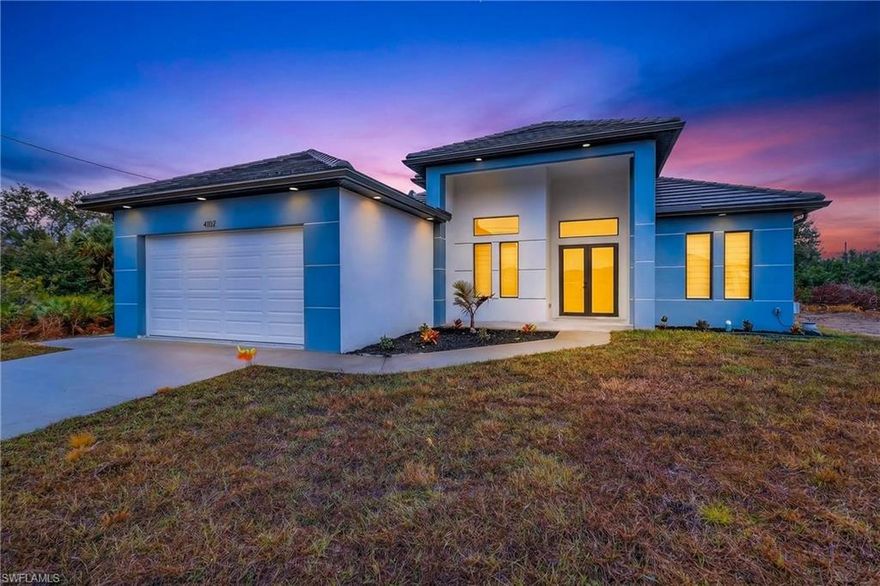 Welcome to this exquisite custom-built home located in the heart of Lehigh Acres! This stunning residence features 3 spacious bedrooms, a versatile bonus room/den, and 3 full bathrooms, one conveniently situated near the outdoor lanai. Though it doesn’t have a pool, and it boasts a range of luxurious amenities and modern conveniences that truly make it special. As you step inside, you'll be greeted by the elegance of 32x32
porcelain tile flooring. The kitchen is a centerpiece of sophistication, showcasing timeless beauty. Hurricane-impact windows ensure both safety and plenty of natural light throughout the home. Plus, the outdoor kitchen is perfect for hosting gatherings! Additional highlights include his and hers closets, a linen closet, and contemporary design elements accentuated by LED lighting. This remarkable home offers more than just a place to live; it provides a lifestyle of luxury and comfort. Welcome to your dream home!