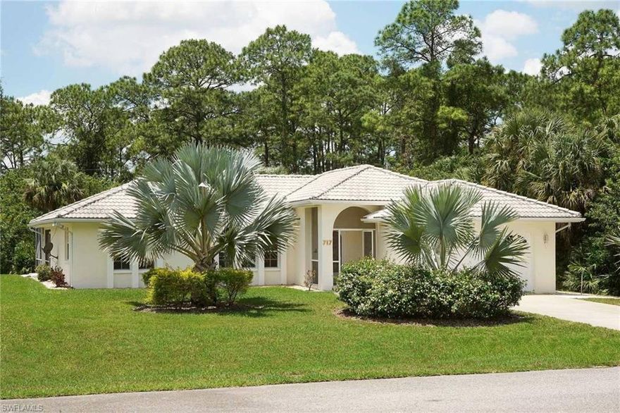 Turnkey - nicely furnished custom built pool home, close to Admiral Lehigh Country Club and Resort. Well maintained, one owner, end of cul-de-sac, on 0.5 acres in a beautiful tropical setting. If you like privacy and nature it is the perfect home.
