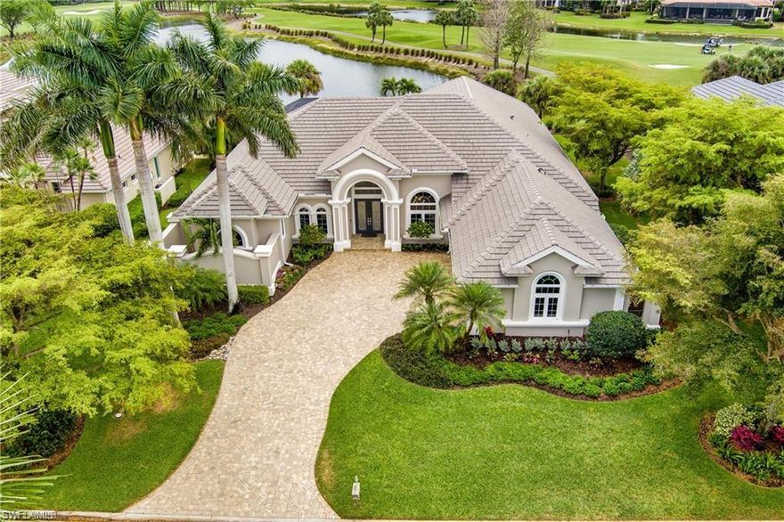 Superior Oversized and Updated Harbourside Custom Estate home in the Premier neighborhood of Oakbrook in Shadow Wood at the Brooks. Immaculately maintained home with split floor plan, 4 bedrooms + den, 5 (4/1) en-suite baths, and 3 car garage. Highly sought-after southeastern exposure with picturesque views of the SWCC golf course, 7 North fairway & lake. Exterior features include new roof & gutters, Storm Smart total hurricane protection, front door, 2 large picture screen windows on lanai and recent exterior painting. It's all about outdoor living space & this home doesn't disappoint with walls of windows & sliders opening from every room along the back of the lanai with 10' disappearing pocket sliders in the great & living rooms. Upon walking out to the lanai you will feel like you are at a resort with gas heated pool/spa, spill over fountain, sun pad, & cook kitchen with bar seating. Additional features include linear fire place, quartz countertops & sink, coffered & tray ceilings, updated light fixtures, new wine cooler/ref, walk-in pantry, surround sound, Aqualink, tankless HWH, updated landscaping, AC storage & much more.