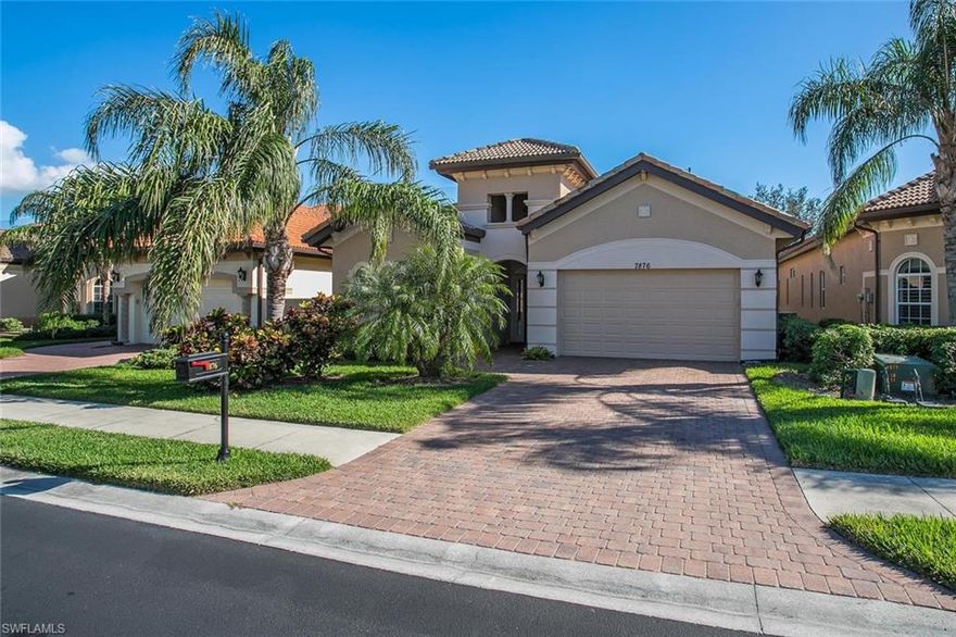 Lowest priced single family pool home in all of Lely Resort. Well-maintained, one owner courtyard floor plan has 3 bedrooms and 3 full baths, private screened-in heated pool, NEW A/C INSTALLED SEPTEMBER 15, 2016 BY HOME TECH.  All GE appliances installed on September 17, 2018, refrigerator, stove, microwave, dishwasher, and washer and dryer, new water heater installed September 20, 2018.  The home has a transferable SERVICE AGREEMENT WITH HOME TECH ON ALL APPLIANCES AND A/C UNIT.  Award winning Players Club which is mandatory has 3 resort-style pools, 13 tennis courts, private fitness room, restaurant, indoor and outdoor bar and full-service spa.  Lely Resort has 3 championship golf courses.