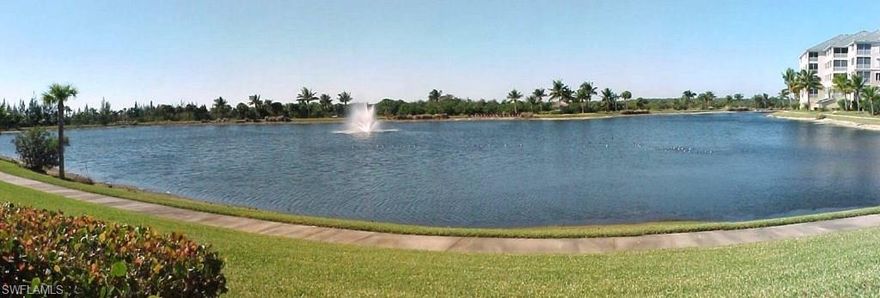 SUNSETS TO DIE FOR!!!!  IMMACULATE FIRST FLOOR 2 BED/2 BATH w DEN "ASTON" SUTTON WALK LAKESIDE CONDO OVERLOOKING THE BEAUTIFUL LAKE, FOUNTAIN AND NATURE PRESERVE!  JUNE 2015 RHEEM 16 SEER A/C, 2015 HOT WATER HEATER, 2012 GE REFRIGERATOR, 2015 DISPOSAL, FRESHLY PAINTED LANAI, TILE IN KITCHEN, ENTRY AND BATHS, 2014 NEWER CEILING FANS AND SMOKE DETECTORS, 2014 ELECTRIC STORM SHUTTERS ON LANAI AND MASTER BEDROOM WINDOW, CLOSE TO PRIVATE SUTTON WALK POOL AND SELLING FURNISHED!  FURNISHINGS AND HOUSEWARES ARE BEING LEFT AT THE CONVENIENCE OF THE SELLER.  "PAY" AS YOU "PLAY" GOLF!