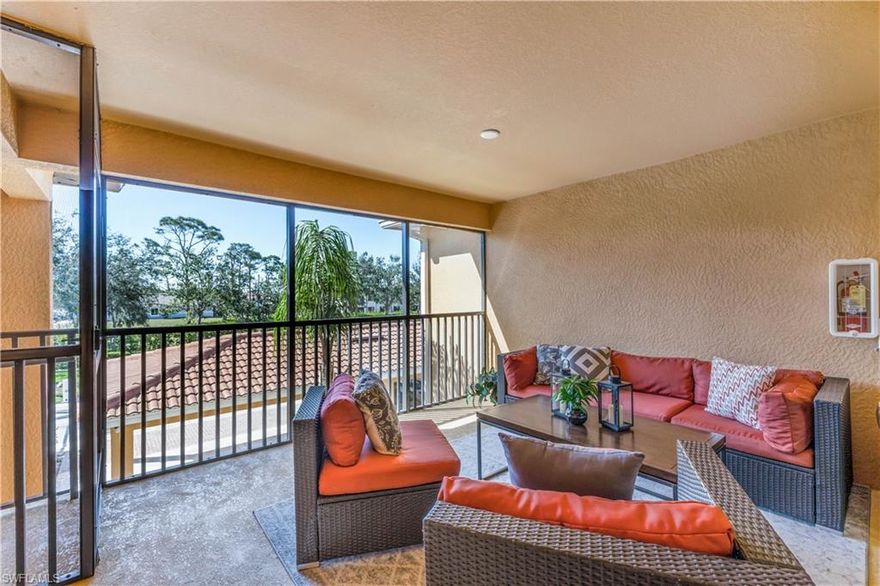 Live the Floridian tropical lifestyle in this beautiful condominium located in the desirable gated community of Palmetto Cove. This end-unit condo offers 2 bedrooms, large den, 2 baths, a laundry room, an open kitchen with granite countertops, stainless appliances, and breakfast bar. Open Floor plan with large floor tiles in main living areas, new carpet in den and bedrooms, crown molding, newly painted, IMPACT GLASS AND DOORS, CARPORT and in pristine condition. TWO SCREENED LANAIs- one at the front entry, and the other in the rear of the condo. TURNKEY FURNISHED NEGOTIABLE. Amenities at Palmetto Cove include a club house with catering kitchen, library, pool/spa, outdoor patio, and fitness facilities. LOW HOA FEES!This community is conveniently located between McGregor Blvd and Summerlin Road just minutes from restaurants and entertainment. COME ENJOY THE FLORIDA LIFESTYLE!