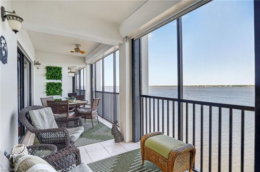 6 month minimum lease required. Available May 2026-January 2027. This beautifully updated 8th-floor condo offers 2 bedrooms, 2 bathrooms, and breathtaking river views that greet you the moment you walk through the door. The bright, open layout seamlessly connects the living room, dining area, and kitchen, all oriented toward floor-to-ceiling sliding glass doors that frame the sparkling water below. Step out onto the screened lanai to enjoy your morning coffee or unwind in the evening as boats drift by—you may even spot dolphins or manatees.

The primary bedroom features a comfortable king-size bed and the same stunning river views, along with direct access to the lanai. A welcoming guest bedroom, furnished with both a full-size and twin-size bed, provides plenty of space for visitors. The fully equipped kitchen ensures the cook of the home has everything needed to prepare meals with ease.

Pointe Royale offers an unbeatable downtown Fort Myers location, within walking distance of restaurants, shops, and local attractions. It's an easy walk to Publix, 10-minute walk to downtown Fort Myers, and just steps to local coffee shops. With a 24-hour manned guardhouse, the community offers safety and security for its residence. For those who prefer to stay close to home, the community provides peaceful waterfront walking paths, a relaxing dock area, pickleball courts, and a refreshing pool—perfect for enjoying the Florida lifestyle.
