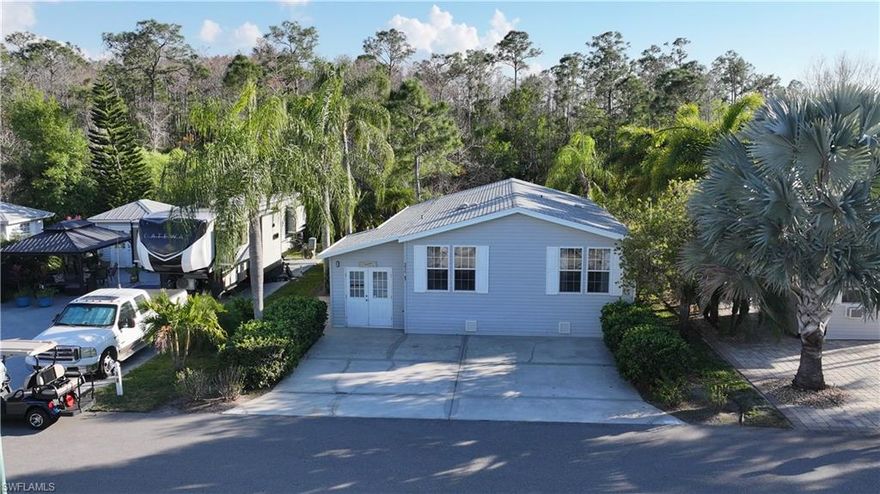 Welcome to Home A7 in Cypress Woods RV Resort, one of Fort Myers’ most sought-after gated RV communities. Built in 2012, this well-maintained 2-bedroom, 2-bath residence offers an open floor plan, spacious interiors, and beautiful preserve views that create a peaceful and private setting.
The primary suite is generously sized and features a built-in closet along with a large glass-door shower in the en-suite bath. The guest bedroom is also very spacious, making it ideal for visitors, a home office, or additional living flexibility. The bright, open living area flows seamlessly to sliding glass doors that showcase exceptional views of the preserve, bringing in natural light and enhancing the home’s tranquil atmosphere.
Additional highlights include a convenient tool room located at the front of the home for added storage, and a newer air conditioning system that is only three years old.
Located within Cypress Woods RV Resort, residents enjoy access to resort-style amenities including heated pools and hot tubs, pickleball, shuffleboard, fitness center, and an active clubhouse with year-round activities. Conveniently situated near Fort Myers beaches, dining, and shopping, this property offers the perfect blend of comfort, privacy, and Southwest Florida resort living.