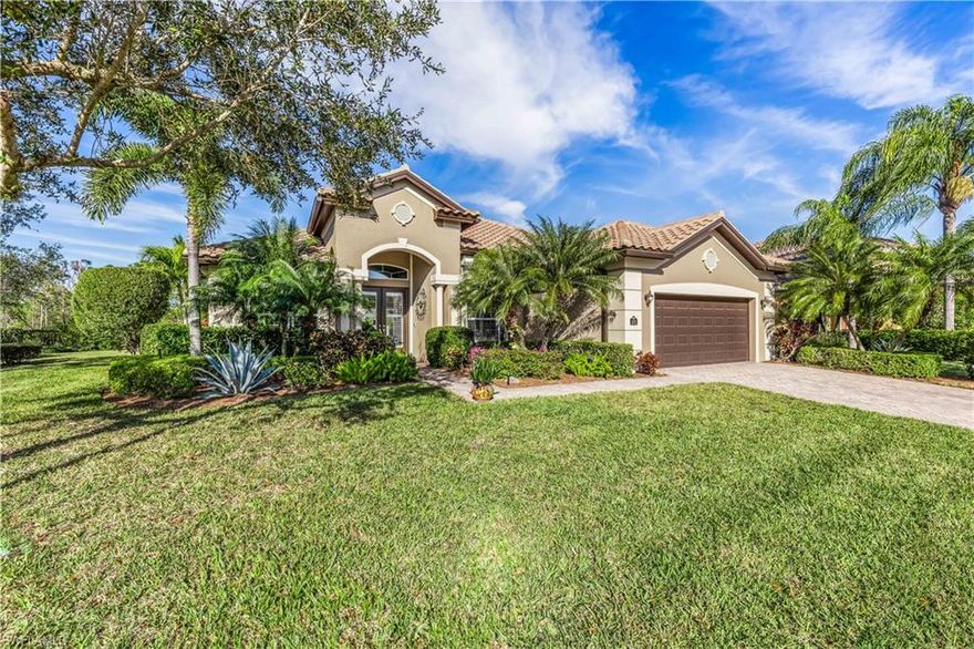Florida is renowned for its outdoor living, and this home offers the perfect opportunity to turn your dreams into reality.ENJOY THE BEAUTIFUL CUSTOM POOL/SPA AND EXTENDED LANAI, creating a private oasis where you can relax and enjoy serene preserve views.The Barrington Homes are known for their elegance, luxury and offers a truly exceptional living experience. This beautiful home offers 2 bedrooms with den/flex room (With an accepted offer, the Seller will credit buyer to the convert the den/flex room into a third bedroom), 2BA, 2,053 sq ft. The centerpiece of this home is its large, chef-inspired kitchen, adorned with 42" wood cabinets, granite countertops, GE Profile appliances, entertainment bar and breakfast room. Home is adorned with Crown Molding, Plantation Shutters, and all windows and lanai are equipped with electric hurricane shutters. SOLD PARTLY FURNISHED. The primary suite offers a tranquil retreat featuring two walk-in closets, primary bath with dual sinks and walk-in shower. Meanwhile, guests have their own private space. Step outside to discover paradise. GORGEOUS CUSTOM POOL/SPA WITH SUN LEDGE, EXTREMELY SPACIOUS LANAI with room for furniture around the pool to entertain.Newly remodeled Amenity Center w/resort-style pool/spa,tennis/pickleball,bocce,&fitness center. Great Location near shopping,dining, & airport. Start creating cherished memories!