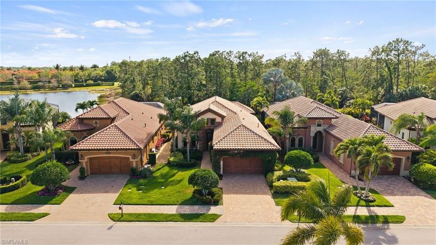 Introducing the Tivoli III in the prestigious Lakoya community at Lely Resort—where luxury, comfort, and privacy come together in a truly serene setting. This beautifully appointed home features 3 spacious bedrooms plus a versatile den and 3 full baths, offering a thoughtfully designed layout ideal for both everyday living and entertaining. The heart of the home is the stunning white kitchen, complete with quartz countertops, gas cooktop, and a large center island perfect for gathering. The open-concept design is enhanced by volume ceilings, elegant arched doorways, custom plantation shutters, and stylish lighting fixtures, creating a bright and sophisticated atmosphere throughout. Step outside to your private lanai, where the home truly shines. Featuring a fully equipped outdoor kitchen, lush tropical landscaping, and a tranquil preserve backdrop, this space offers complete privacy with no rear neighbors—creating a peaceful, secluded retreat perfect for relaxing or entertaining. The serene setting provides a true sense of escape, where you can unwind and enjoy the natural beauty surrounding you. As a resident of Lakoya, you’ll enjoy exclusive membership to the renowned Players Club & Spa, offering an unmatched resort lifestyle. Amenities include two resort-style pools, a lap pool, tiki bar, state-of-the-art fitness center, full-service spa, fine dining, movie theater, billiards room, and an active social calendar. Sports enthusiasts will appreciate access to pickleball, tennis, bocce, and multiple golf options, including The Classics private golf (optional) and two public championship golf courses within Lely Resort. This is more than just a home—it’s your private slice of paradise, offering luxury living in one of Naples’ most sought-after communities.