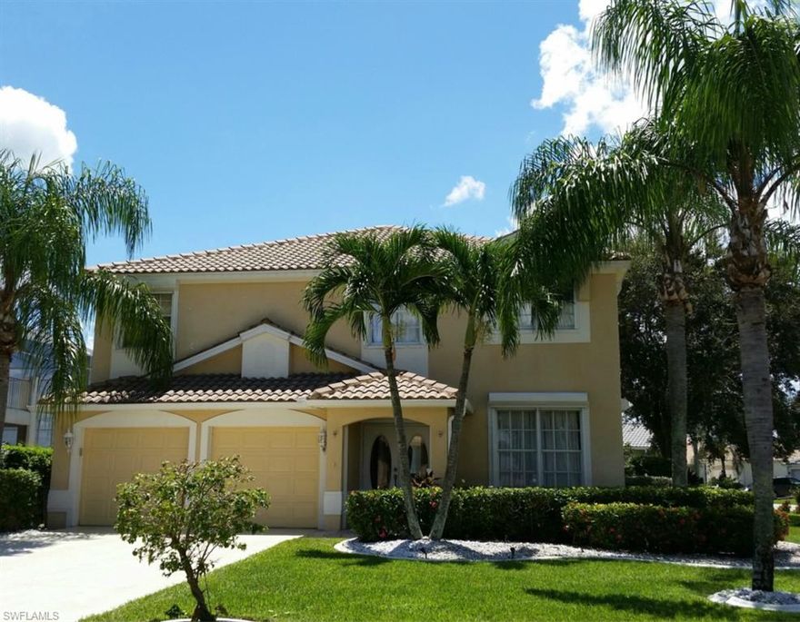 MOTIVATED SELLER! PRICE REDUCED! This home is one of the best value homes! It is on a cul-de-sac and sits on an oversized corner lot with beautiful landscaping, several fruits trees, and on a lake.  It has 4 bedrooms 3 baths and comes with an extended patio and a heated POOL!  Upgrades include extra built in kitchen cabinets, granite counter tops, a HUGE master bedroom, master walk-in closet with built in cabinets, wood floors and a bright and spacious open floor plan. Just placed in new pool pump and timer. AC unit has a 1 year warranty. Silverlakes also features its own clubhouse with a pool, many social events and very low HOA fees.  Gateway is located very close to the Fort Myers airport (RSW) and close to great shopping areas as well.