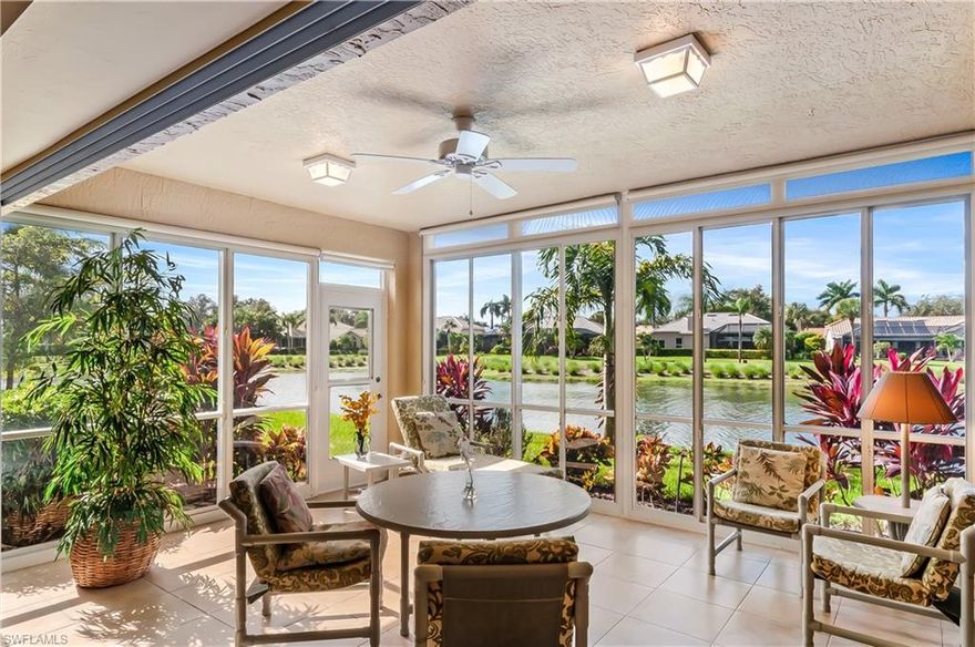 BEAUTIFUL LAKE AND GOLF COURSE VIEW WITH GOLF MEMBERSHIP INCLUDED...1st floor end unit 2BR/2BA Carriage home with detached garage .   This Stunning Carriage home has an open floor plan includes  vinyl wood floors updated kitchen, and large lanai bringing an additional 200 plus sq. ft. of entertaining area.   This breathtaking home is is being offered turnkey, ready to move in and start living the Florida lifestyle.  Worthington Country Club is one of Southwest Florida's most desirable and most affordable bundled golfing communities. Situated on a newly renovated golf course and offering a distinctive lifestyle with easy access to Bonita Springs, Southwest Florida International Airport, shopping, dining, local beaches and entertainment. NO CDD