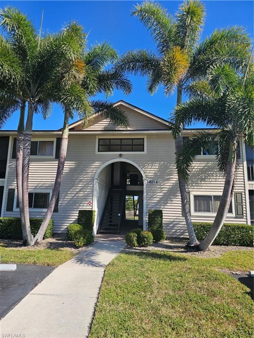 Welcome to this inviting turnkey 2 bedroom, 2 bathroom condo in the desirable, gated community of Summerlin Woods in Fort Myers. This first floor home offers a comfortable, low maintenance lifestyle with an open layout and clean finishes. Inside, you’ll find tile flooring throughout, making the space easy to care for and ideal for Florida living. The living and dining areas flow effortlessly together, with sliding doors that open to the lanai. The primary bedroom also features direct lanai access, giving the suite a bright, airy feel and retreat like atmosphere. Both bedrooms offer generous walk-in closets, providing excellent storage and organization. The primary bathroom includes a walk-in shower, while the guest bathroom features a convenient tub/shower combination. The kitchen has a practical layout with plenty of cabinetry and counter space, overlooking the main living area for easy everyday living. HVAC replaced in May 2025, Short distance to Lakes Park. Located in the heart of South Fort Myers, Summerlin Woods is known for its mature landscaping, well-kept grounds, and central location. Residents enjoy amenities such as a community pool, tennis courts, pickleball, grilling areas, and peaceful walking paths. You’re just minutes from Lakes Park, shopping, dining, and Fort Myers Beach