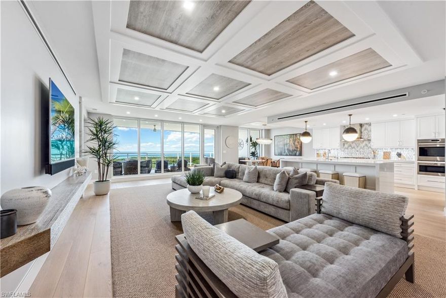 Kalea Bay 1702 redefines waterfront living with its panoramic views of the Gulf of Mexico. Designed with sophistication and comfort in mind, this expansive 3bdrm +den 3.5-bath home boasts an open floor plan that seamlessly integrates the living spaces,
As you step off the elevator into your unit you are greeted by an abundance of natural light that floods the interior, enhancing the beauty of the high-quality finishes throughout. The spacious living area, framed by floor-to-ceiling windows, and generous open lanai. The gourmet kitchen, features state-of-the-art Wolf & Subzero appliances, quartz countertops, providing both functionality and style with an oversized island. Each bdrm serves as a private retreat, offering ample space, and en-suite bathrooms for ultimate privacy and convenience. The owners suite, is a haven of relaxation, with its spa-like bathroom and wall of windows allowing for peaceful mornings overlooking the water. The perfect lifestyle awaits, with rooftop pool, luxury resort club amenities 3 pools, 2 restaurants and a brand new wellness center. Discover the epitome of waterfront elegance in unit 1702